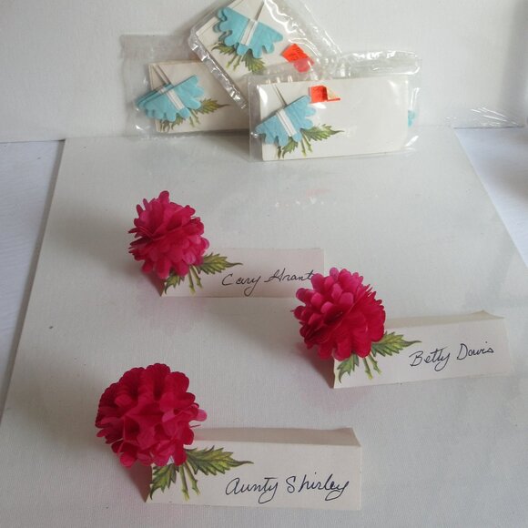 Shades of Blue Wedding Place Holders, Floral, Accent, Event, Decor, Vintage - Picture 5 of 10